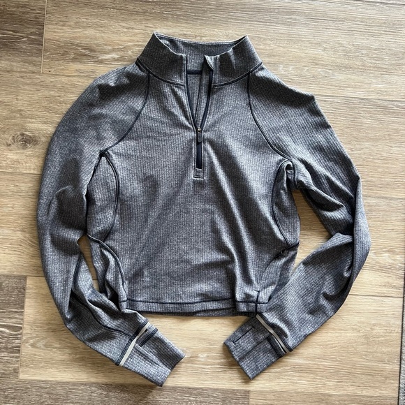 It’s Rulu Ribbed Cropped Half Zip - Picture 2 of 5